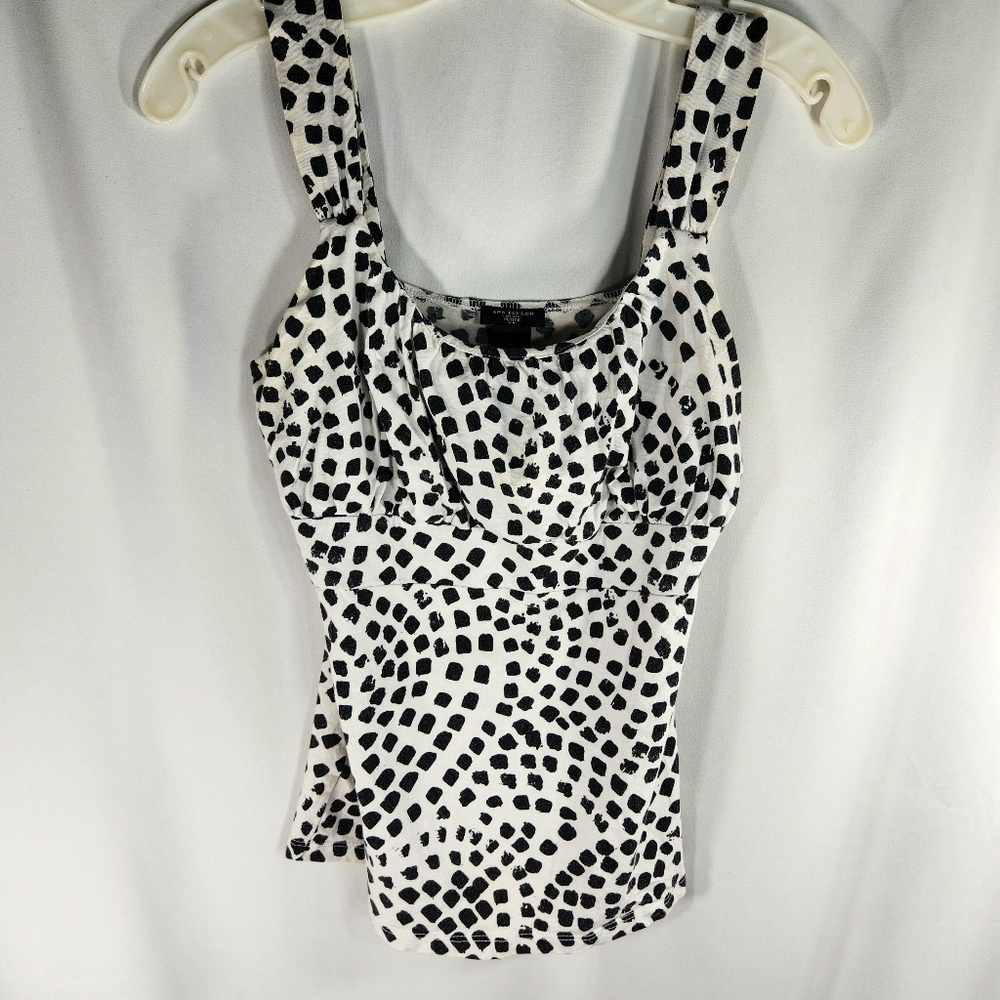 Ann Taylor Petite Black & White Elastic Under the Bust Sleeveless Top Size SP
